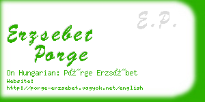 erzsebet porge business card